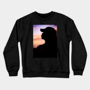 Silhouette of a Girl with colorful background Crewneck Sweatshirt